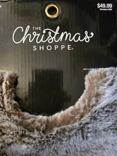 The Christmas Shoppe Brown Faux Fur Tree Skirt – Holiday Decor ( size 48 x 48  )