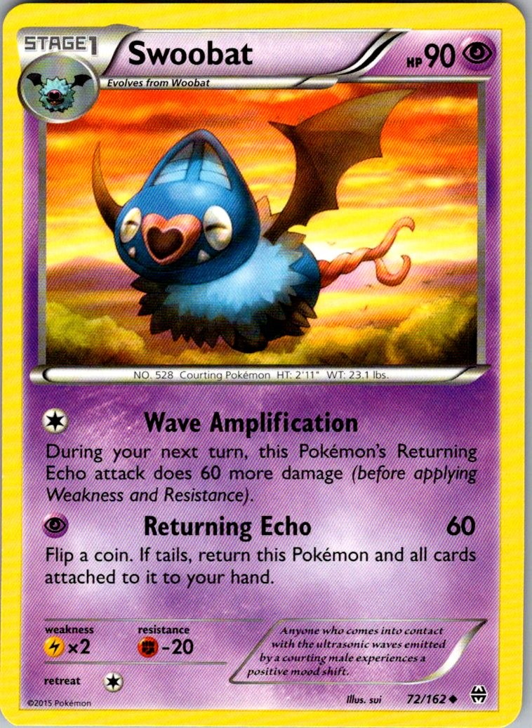 Swoobat BREAKthrough 72/162 Uncommon Pokemon Near Mint