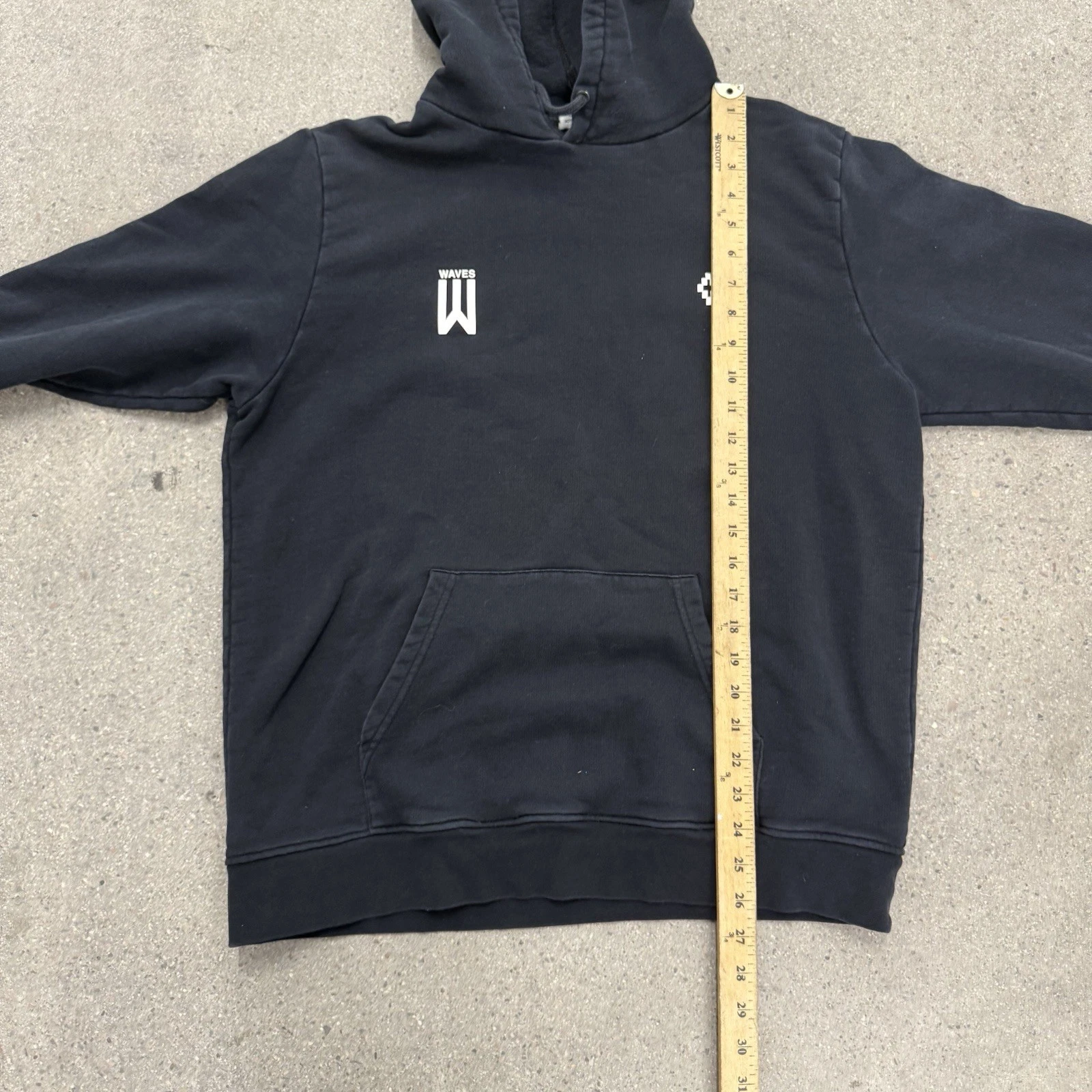 Felpa con cappuccio pullover Marcelo Burlon uomo nero onde grafica taglia media