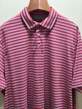 Cremieux Performance Polo Shirt Mens XL Red Stripe Golf Stretch Short Sleeve