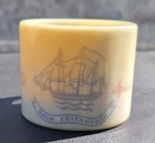 Vintage Old Spice Milk Glass Shaving Mug Shulton Ship Friendship 1940s