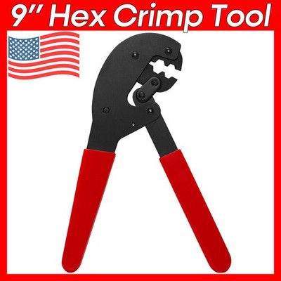 9'' 2-Cavity Hex Crimp Tool Connection RG59 RG6 Coaxial Connector Cable Crimper