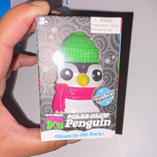 Rare NeeDoh Polar Glow Penguin Super Solid Squishmas Glow-in-the-Dark;
