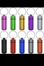 Box Keychain Medicine Pill Box Aluminum Container Holder Waterproof Case 10 PCS