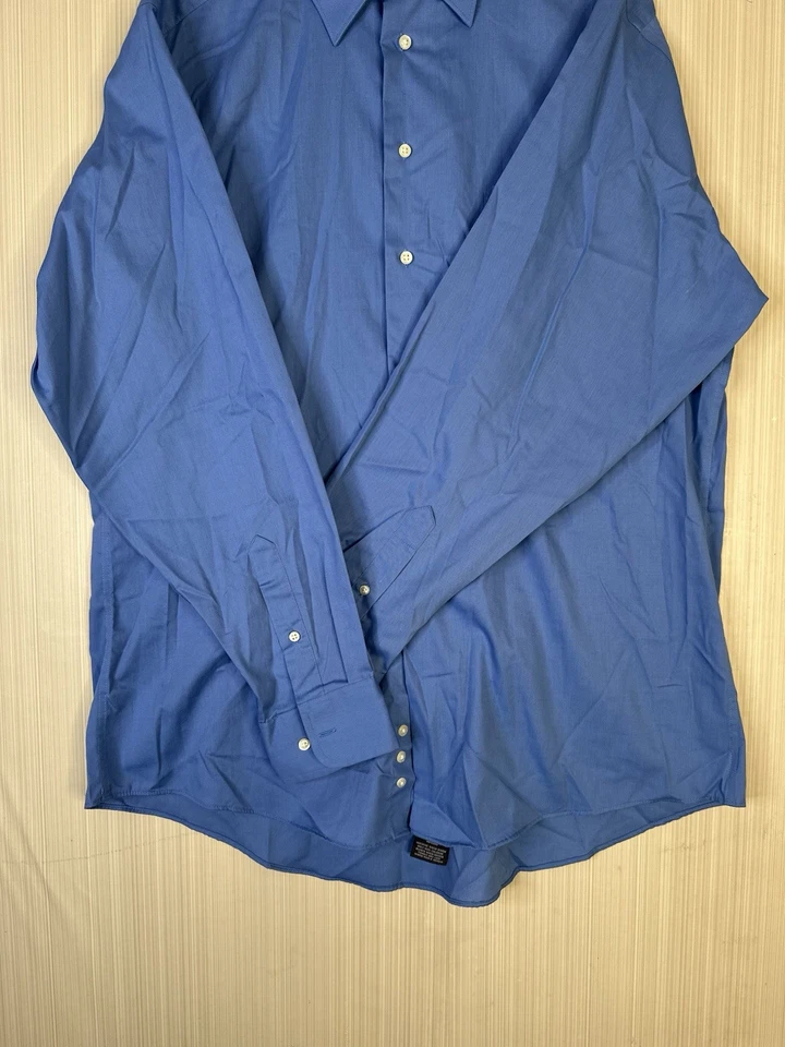 Covington Solid Blue Long Sleeve Dress Shirt Button Up Adult Men 16 16.5 L 34-35 - Image 4 of 4