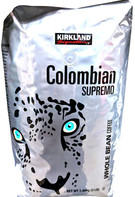 Kirkland Signature Colombian Supremo Coffee Whole Bean 3 Lbs EXP 01/2027