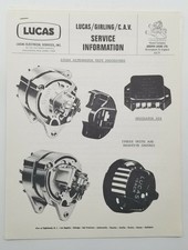 1968 Lucas Girling Service Information Ignition Kits Brochure Catalog