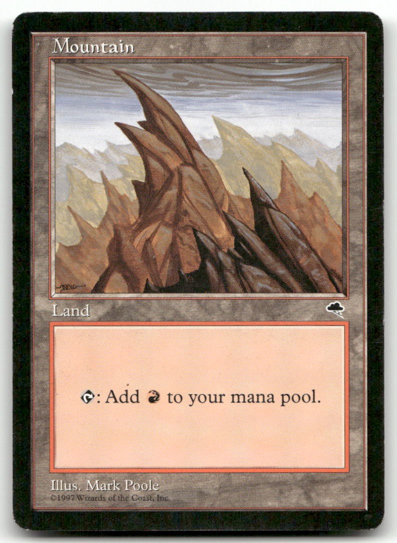Mountain (Left) #346 (MP) Tempest TMP Magic MTG