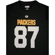 Jordy Nelson shirt jersey mens Large Black green gold 87 Green bay packers