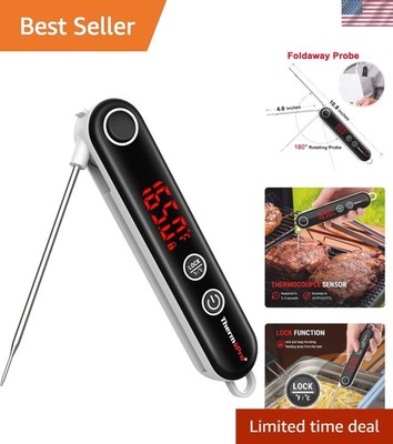 Battery Operated Instant Meat Thermometer with Magnetic Back for Easy Storage