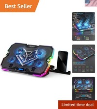 6-Fan RGB Laptop Cooling Pad for Enhanced Performance - Fits Up to 15.6 Inches