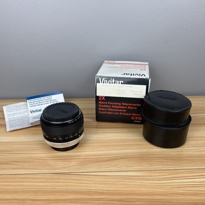 Vtg VIVITAR 2x Macro Focusing Teleconverter for CANON FD 
