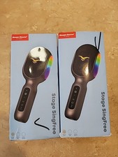 Stage Singfree Bluetooth Karaoke Microphones, 5-in-1 Handheld Mic with LED.