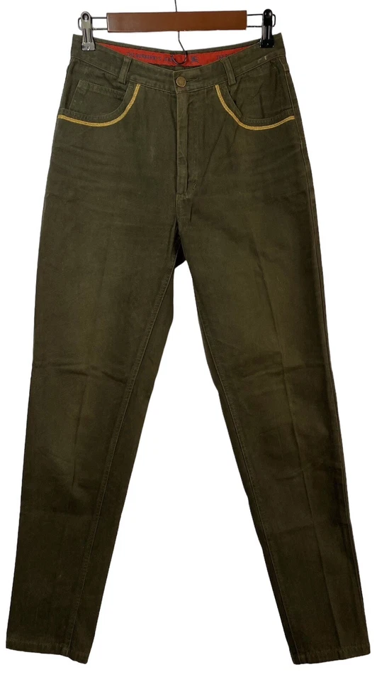 Jeans The Burberrys vintage de los años 80 talla 42 (talla EE. UU. 28x31) verde oliva Foto 3 de 4
