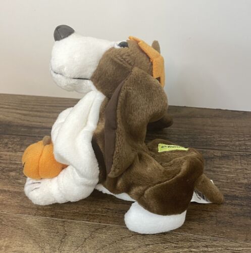 Vintage Hush Puppies Basset Hound 6" Beanbag Plush Pumpkin Autumn Fall Halloween - Picture 3 of 6