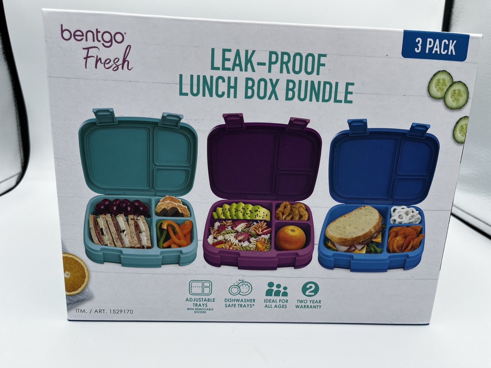 Bentgo Lunch Box 3 Pack New Green Blue Purple New In Package