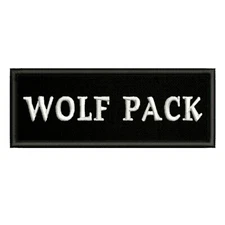 WOLF PACK Patch Embroidered Iron-on Applique Funny Sayings Military Geek Gamer