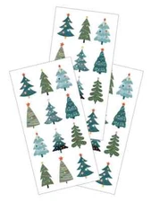 Stickers PH Slim Decorated Christmas Trees Stars Ornaments Green