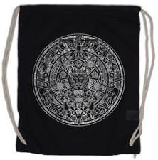 Image of AZTEC MANDALA Drawstring Bag Indians American Mayans Maya Sign Calendar Mexico