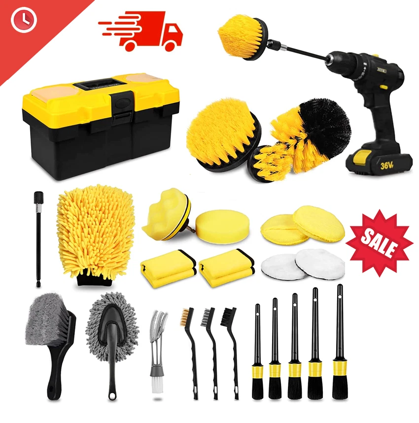 Heavy-Duty Wheel and Carpet Cleaning Brush - Detailing Brushes