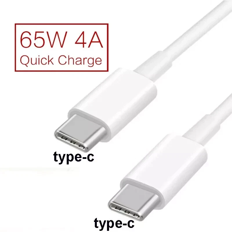 Кабель быстрого зарядного устройства USB-C на USB тип C 65 Вт PD универсальный (iPhone) 0,25 м 1 м 2 м 3 м - Изображение 2 из 4