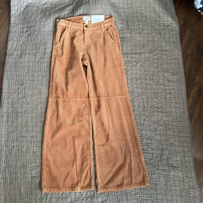 Arizona Corduroy Pants Sz 5 NEW Brown Junior/Women BOHO Low Rise Baggy Wide Leg