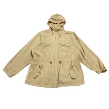 Fay Women's Cotton Nylon Hooded Jacket | Vintage High End Designer Beige Vtg