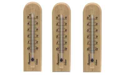 1-5er Set analog Zimmerthermometer Außen Innen Thermometer Holzthermometer MD11