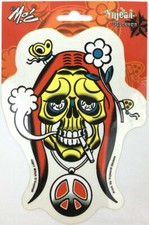 Stoned Hippie Skull Smoking Joint Die-Cut Decal Sticker Mitch O Connell Peace