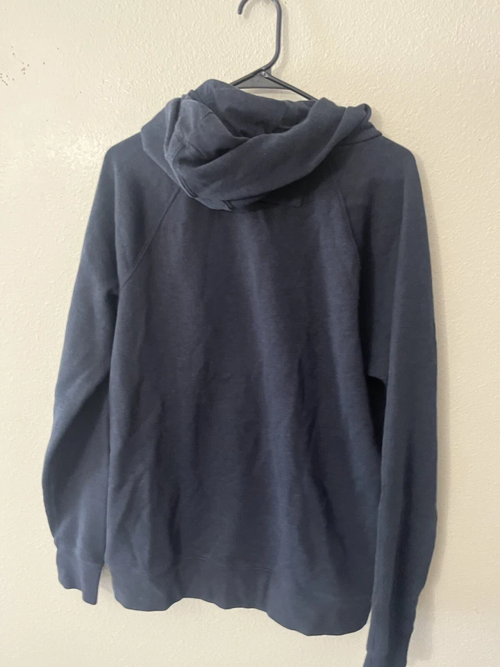 Sudadera con capucha de lana limpia Banana Republic para hombre bolsillos delanteros grande alto azul marino Foto 2 de 4