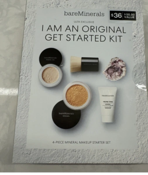 BareMinerals Loose Powder Foundation Starter Kit “Light 03” W/Prime Time Primer