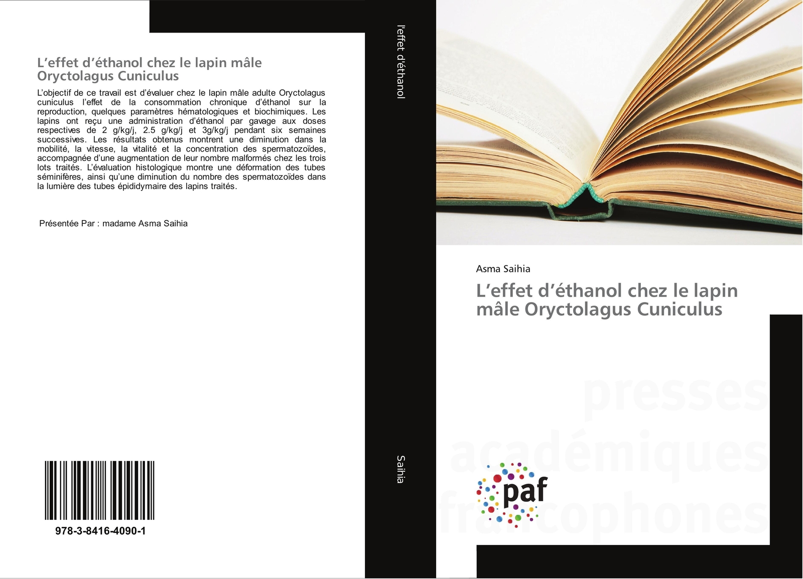 Thumbnail - Asma Saihia | L¿effet D¿éthanol Chez Le Lapin Mâle Oryctolagus