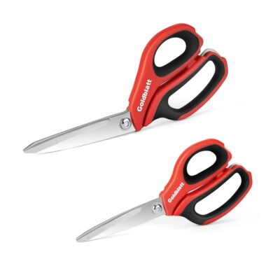 Goldblatt 2PCS Scissors Heavy Duty 8-inch & 10-inch Multipurpose Steel Scissors