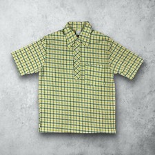 Vintage 60s Towncraft Penneys Plaid Polo Button Up Shirt Men's Medium USA