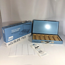 Slide File Box Holds 300 Slides Logan 115 Blue Metal New Old Stock