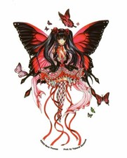 ANIME BUTTERFLY BALLET RED HEART FAIRY FAERIE VINYL Laptop STICKER/Boat DECAL 