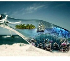 Paint By Numbers Adults kids Bottle Ocean Land DIY Painting Kit 40x50CM Canvas