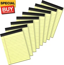 Yellow Legal Pads, Note Pads, 4 x 6 Inch, 8 Pack, 30 Sheets/Pad, Narrow Ruled, S