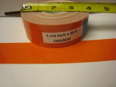 1-1/4" x 50 ' Roll Solid ORANGE REFLECTIVE CONSPICUITY TAPE Sheeting