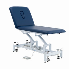 Addax Practice Manager Electric Treatment Couch - 2 Sections - Blue Examination 