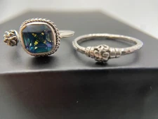 Sarda, Bali Artisan Handmade, Sterling, Ring Set of Two Sz 9.5