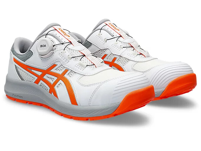 ASICS WINJOB CP219 BOA 1273A092 100 White Shocking Orange 2E Safety Shoes