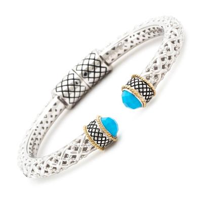 Andrea Candela 18k Gelbgold & Sterling Türkis Zopfarmband ACB340-TQ