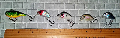 #D 1 pc. PERCH Darter Baitfish LINDY SHAD  PLUS 4 PCS - tiny CCL Crankbaits 1''