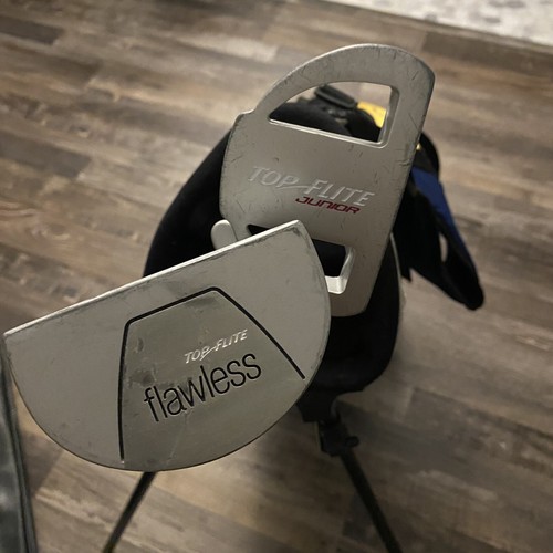 Top Flite XLj Junior Golf Bag with Bag Stand Blue/Yellow 26" Tall 2 Jr. Putters - Picture 4 of 6