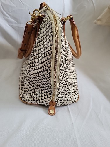 Brahmin Vivian Dome Satchel Onyx Java Leather Wallet Storage Bag Pen - Picture 19 of 24