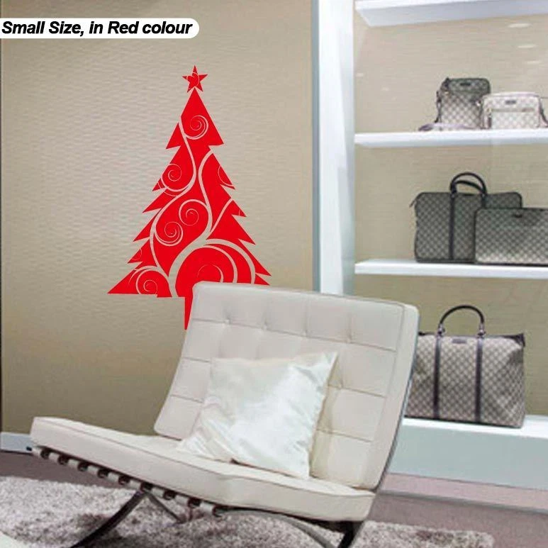 Handmade Vintage Christmas Tree Vine Star Sticker Shop Window Wall Decor Decal - Image 4 of 4