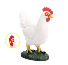 Walking Rooster Cock Toy Action Figure Small Animal Figurine Doll Gift for Kids