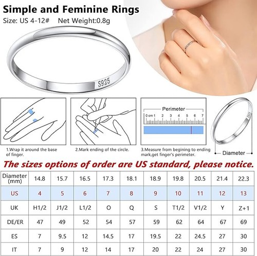 925 Sterling Silver Eternity Ring Wedding Band 2mm Stackable Silvora V1/2 20.5mm - Picture 3 of 6