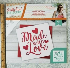 CRAFTY FUN COLLECTION CRAFTERS COMPANION  Made with Love Stencil